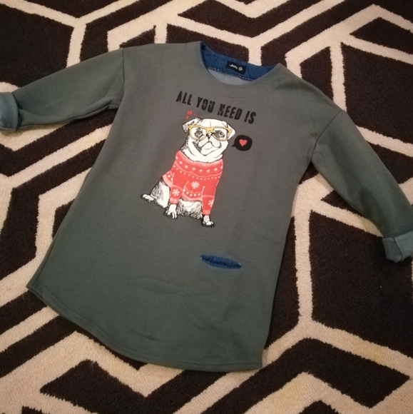 Adorable pug sweatshirt - Picture 3 of 5
